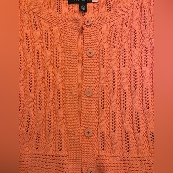 NWT Coral Short Sleeve Button-front Cable Knit Cardigan - Picture 8 of 16